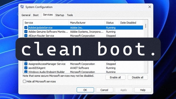 Run Windows in Clean Boot Mode